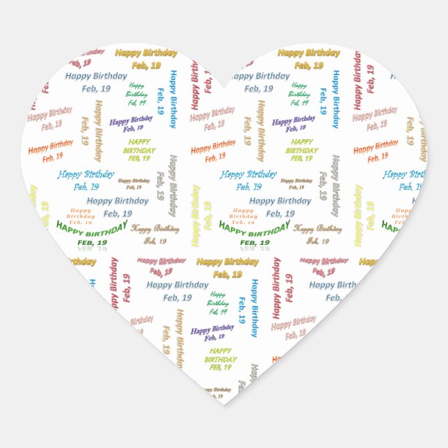 February, 19 Birthday Sticker (Front)
