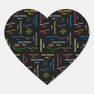 February, 1 Birthday Sticker