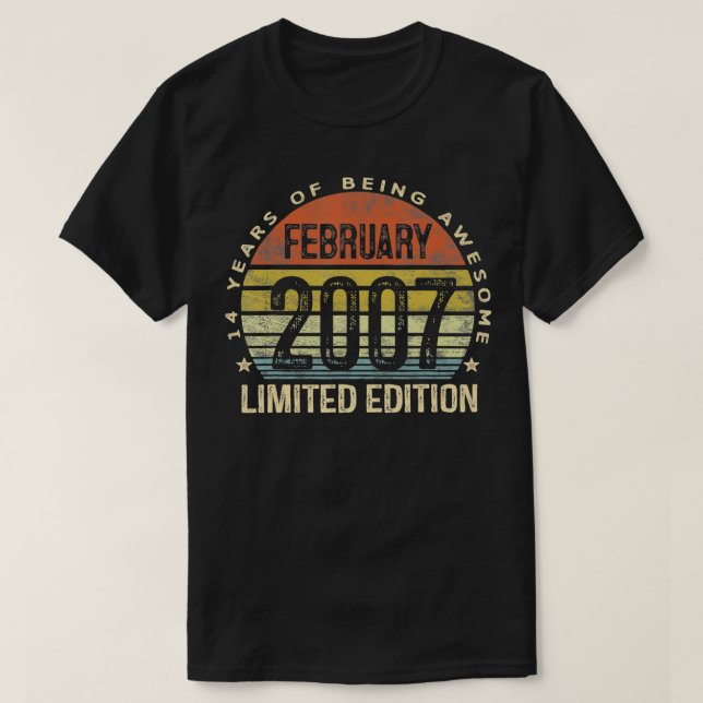February 2007 Limited Edition 14th Birthday 14 Yea T-Shirt (Design Front)