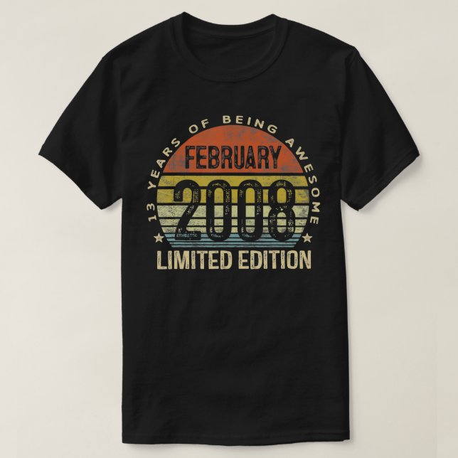 February 2008 Limited Edition 13th Birthday 13 Yea T-Shirt (Design Front)