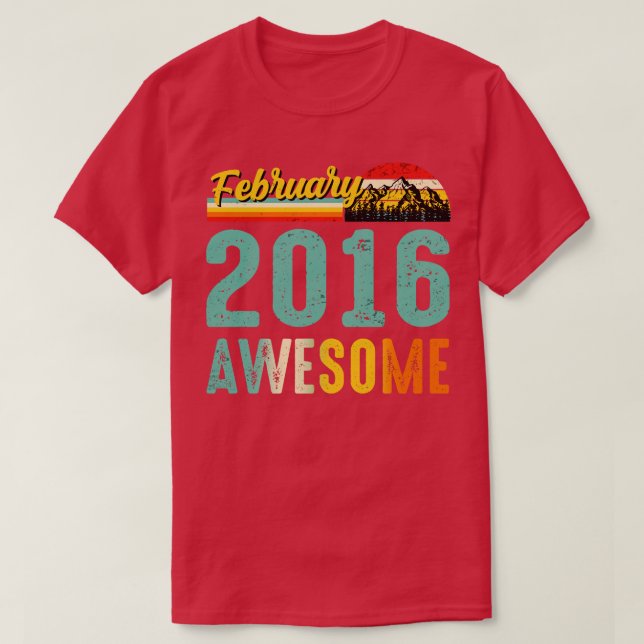 February 2016 Birthday Gift Shirt Vintage February (Design Front)
