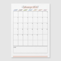 February 2025 Individual Month Magnetic Card