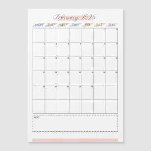 February 2025  Individual Month Magnetic Card