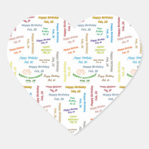 February, 26 Birthday Sticker