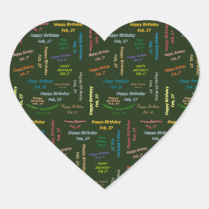 February, 27 Birthday Sticker