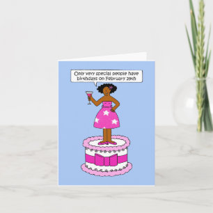 February 29th Birthday African American Lady Card