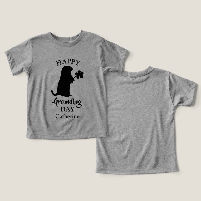 February 2 | Happy Groundhog Day Personalised Name (Design Front & Back)