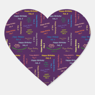 February, 6 Birthday Sticker