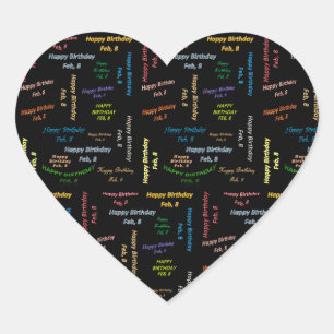 February, 8 Birthday Sticker