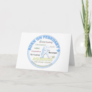 February 9th Birthday - Aquarius Card