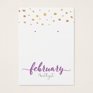 February Amethyst Birthstone Earring Card