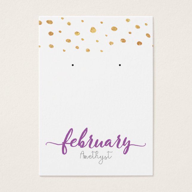 February Amethyst Birthstone Earring Card (Front)