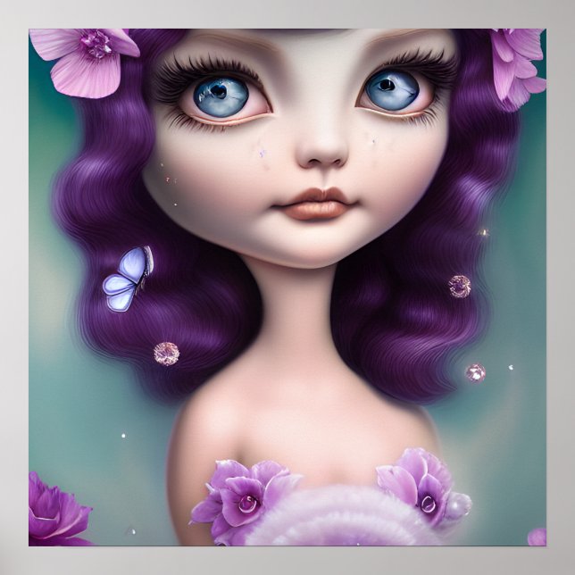 February Amethyst Purple Girl Poster (Front)