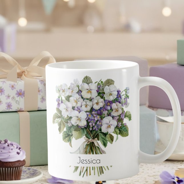 February Birth Flower Birthday Mug | Violets (Creator Uploaded)