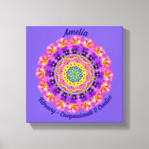 February Birth Flower Personalised Mandala Zen Art