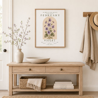 February Birth Flower Violet Poster