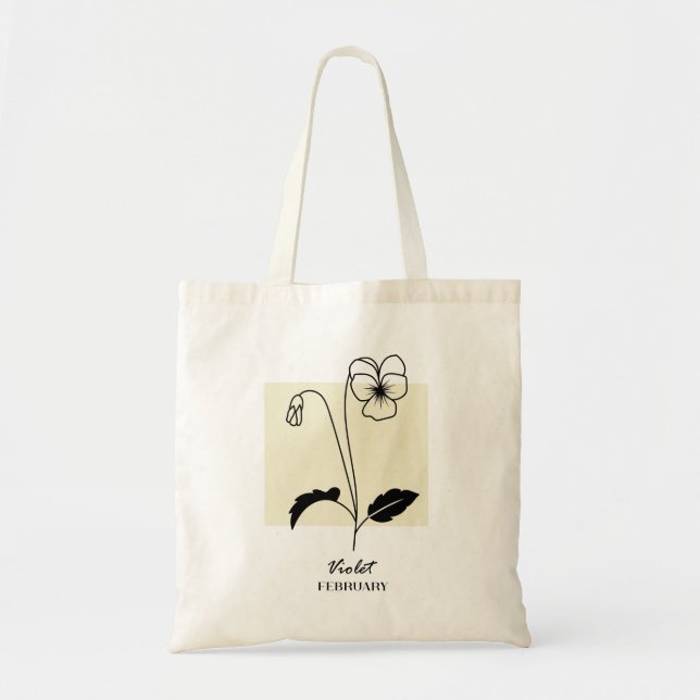 February Birth Flower | Violet Tote Bag (Front)