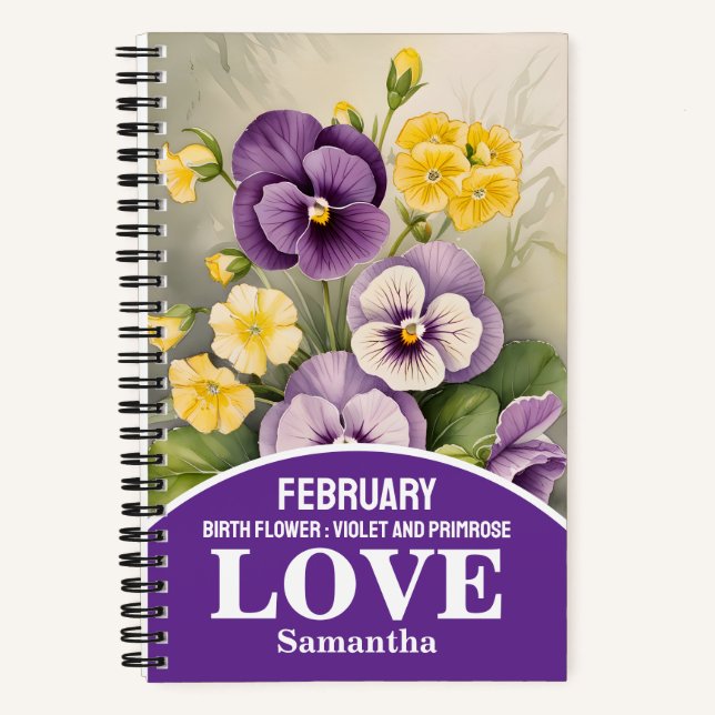 February Birth Month Flower Christian Journal (Front)