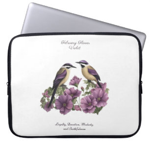 February Birth Month Flower Personalised Birthday Laptop Sleeve