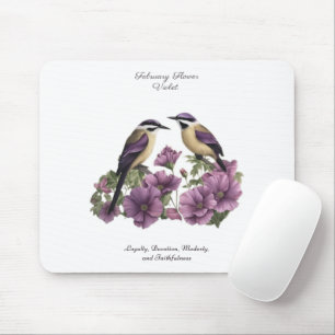 February Birth Month Flower Personalised Birthday Mouse Pad
