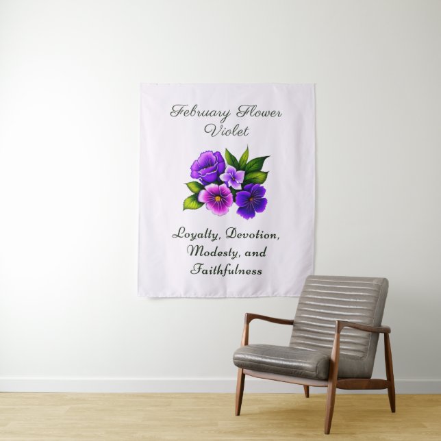 February Birth Month Flower Violet Delicate Floral Tapestry (In Situ)
