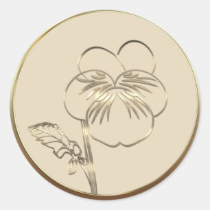 February Birth Pansy Violet  Classic Round Sticker
