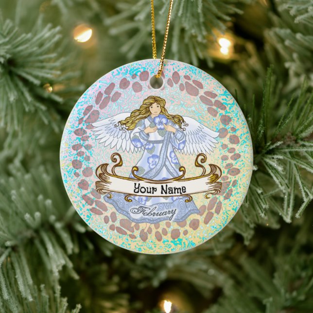 February Birthday Angel birthday custom ornaments (Tree)