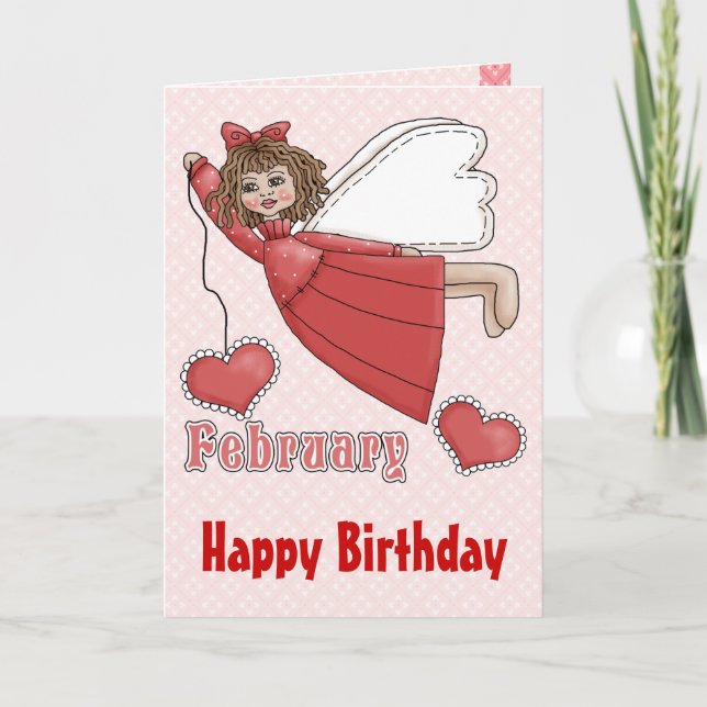February Birthday Angel Card (Front)