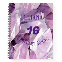 February Birthday Anniversary Custom Name Notebook