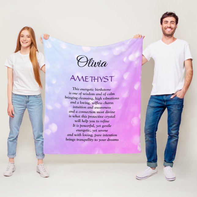 February Birthstone Amethyst design Fleece Blanket (In Situ)