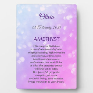 February Birthstone Amethyst design Plaque