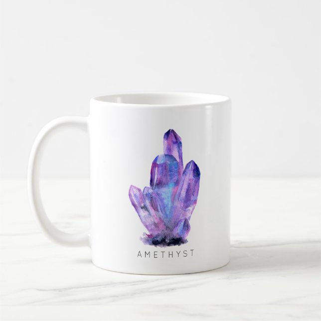 February Birthstone - Amethyst Watercolor | Mug (Left)