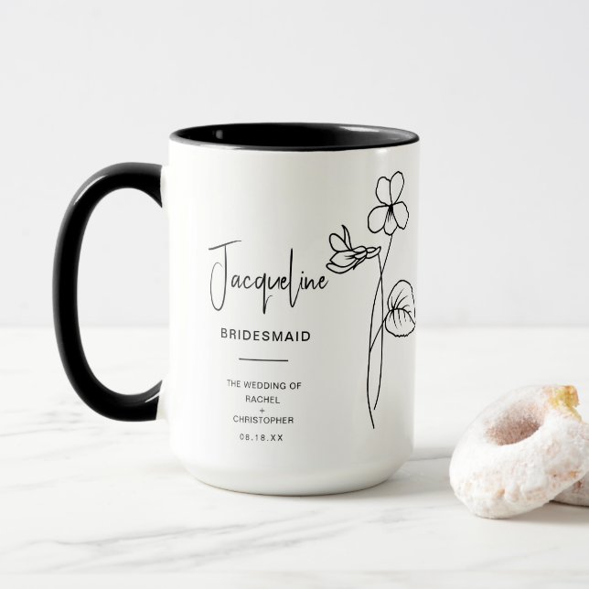 February Bridesmaid | Violet Birth Flower Mug (With Donut)