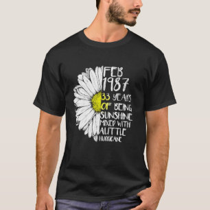 February Girl Made In 1987 33rd Sunshine Hurricane T-Shirt