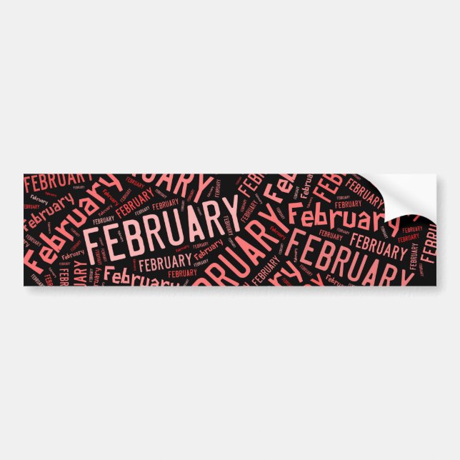 February Heart Bumper Sticker (Front)