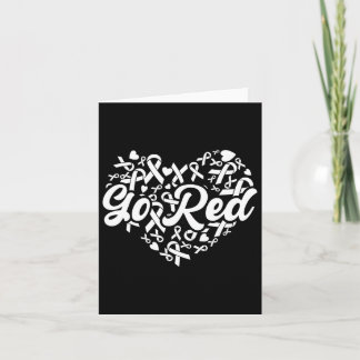 February Heart Disease Awareness Month Red Heart A Card