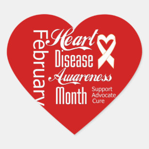 February Heart Disease Awareness Month Support Sticker