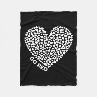 February Heart Health Month American Heart Health  Fleece Blanket