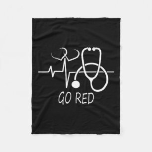 February Heart Health Month American Heart Health Fleece Blanket