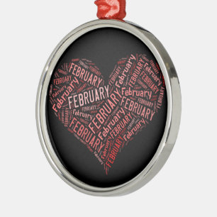 February Heart Metal Tree Decoration