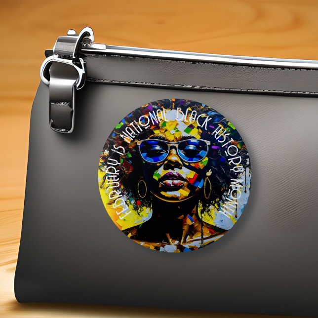 February is National Black History Month  6 Cm Round Badge (Creator Uploaded)