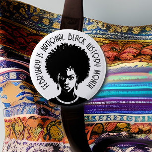 February is National Black History Month 6 Cm Round Badge