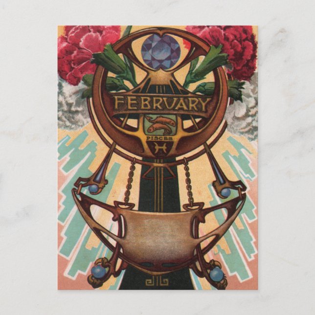 February - Pisces Postcard (Front)
