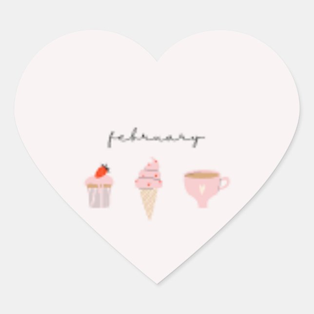 February Valentine’s Day  Heart Sticker (Front)