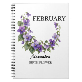 February Violet Birth Flower Notebook