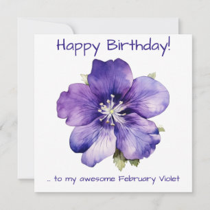 February Violet Holiday Card
