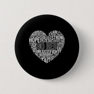 February We Wear Men Women Kids - Heart Disease Aw 6 Cm Round Badge