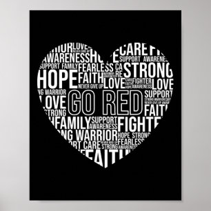February We Wear Men Women Kids - Heart Disease Aw Poster
