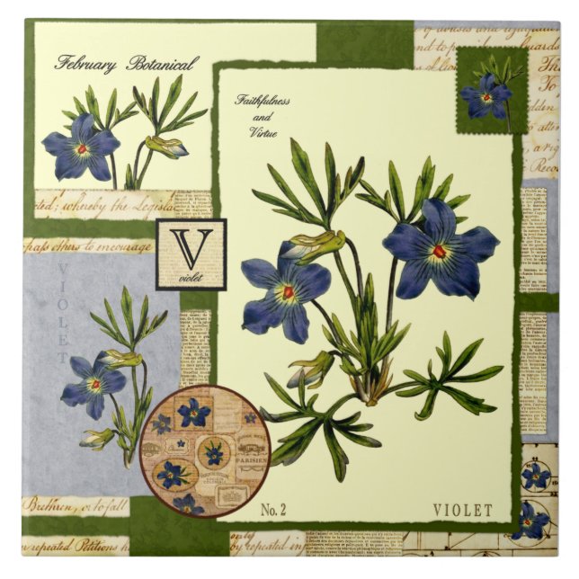 February's Flower Tile (Front)