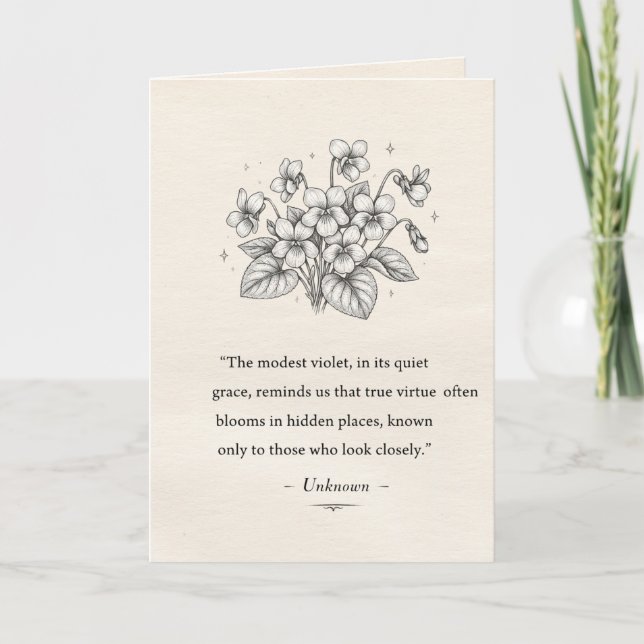 February's Violets Card (Front)